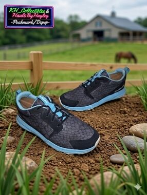 Ariat Fuse Women's 8 Black Skyline Blue Mesh Recovery Sneakers 10018589